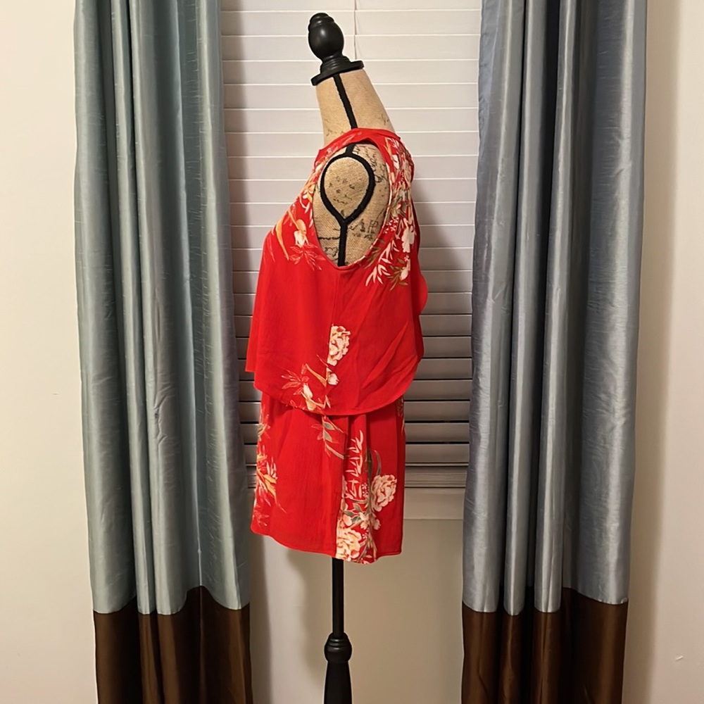 Umgee Red Floral Romper - Picture 2 of 4